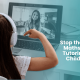 A happy student engaged in online maths and science tutoring Australia with a native-speaking teacher on a laptop screen.