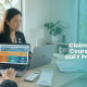 A corporate professional using Lingua Learn Australia’s training framework at a home office desk while determining how to claim language courses on tax as a legitimate EOFY professional development deduction.